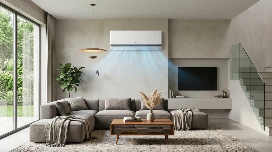 airco in woonruimte met koele lucht